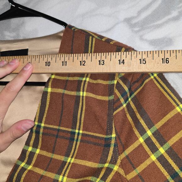 Hours Vintage Style Y2K Cropped Plaid Zip-Up V Neck Jacket Women's Size XS - Picture 7 of 13